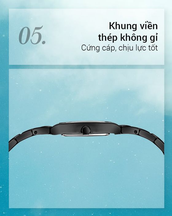 Đồng hồ nữ Citizen EG7055-51E có khung viền chắc chắn, chịu va đập tốt