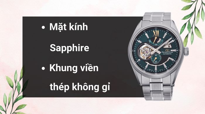 Chất liệu mặt kính và khung viền của mẫu đồng hồ