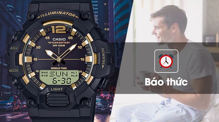 Đồng hồ nam Casio HDC-700-9AVDF có chế độ báo thức tiện lợi