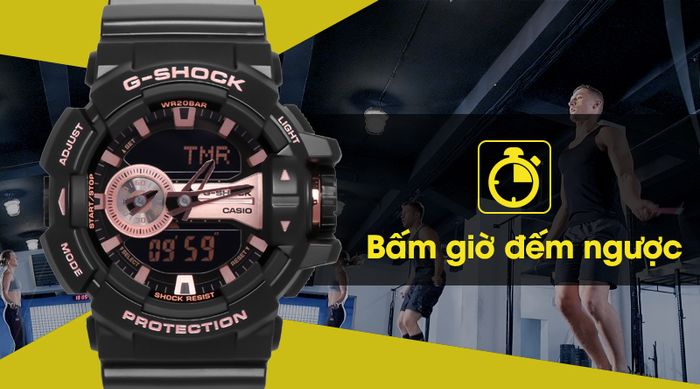 Đồng hồ Nam G-shock GA-400GB-1A4DR với chức năng bấm giờ đếm ngược