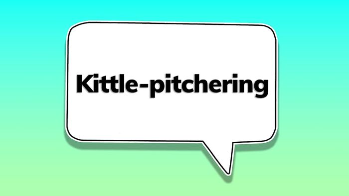 A speech bubble featuring the word ‘kittle-pitchering’