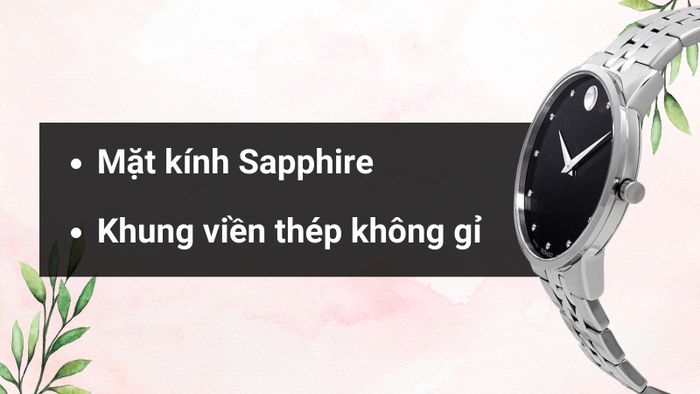 Chất liệu mặt kính và khung viền của mẫu đồng hồ