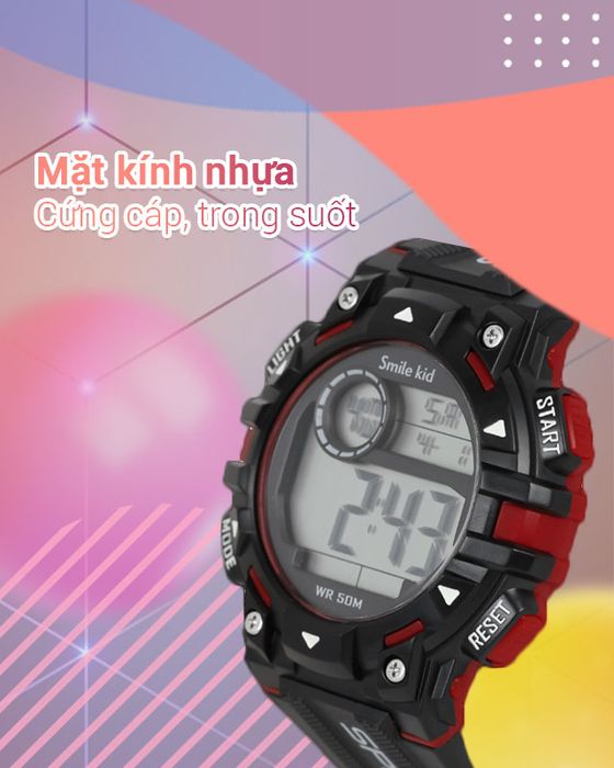 Đồng hồ trẻ em Smile Kid SL065-01 có mặt kính trong suốt, độ bền tốt