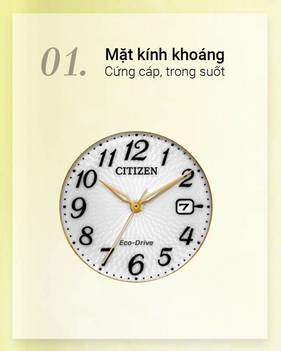 Đồng hồ Nữ Citizen EW2482-53A - Eco-Drive có mặt kính khoáng trong suốt