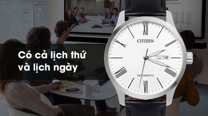 Đồng hồ Nam Citizen NH8350-08A - Cơ tự động có tiện ích lịch thứ và ngày