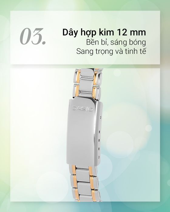 Đồng hồ nữ Casio LTP-1275SG-7BDF có dây đeo hợp kim bền bỉ