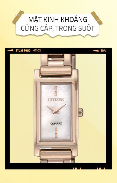 Đồng hồ nữ Citizen EZ6368-82D có mặt kính khoáng trong suốt