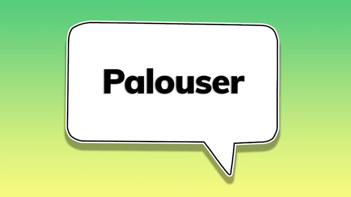 A speech bubble featuring the word ‘Palouser’