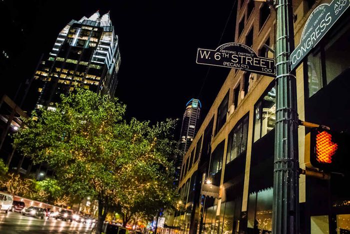 Street sign in Austin, Texas, reading