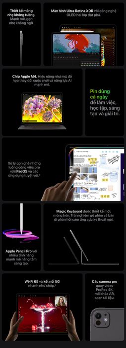 iPad Pro M4 11 inch 5G 256GB - Thông Số Kỹ Thuật