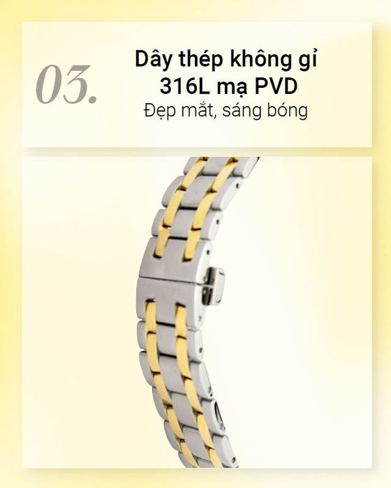 Đồng hồ Nam Certina C033.407.22.013.00 có dây đeo thép không gỉ 316L mạ PVD sáng bóng