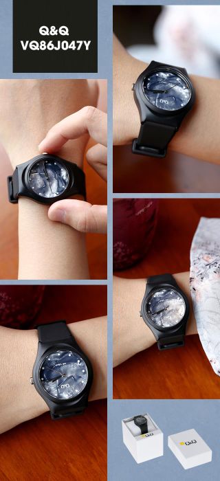 Đồng hồ nữ Q&Q VQ86J047Y đeo trên tay