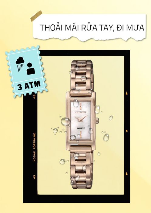 Đồng hồ nữ Citizen EZ6368-82D có hệ số chống nước 3 ATM