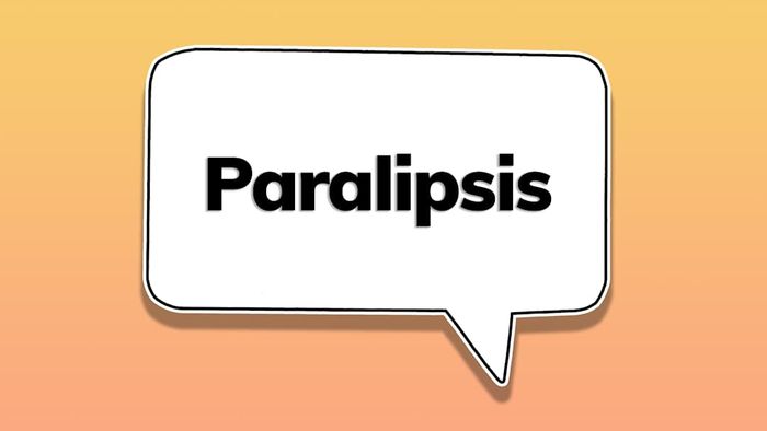 A speech bubble featuring the word ‘paralipsis’