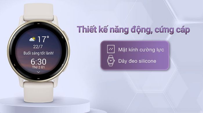 Garmin Vivoactive 5 42.2mm dây silicone - Thiết kế