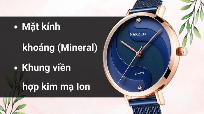 Chất liệu mặt kính và khung viền của mẫu đồng hồ