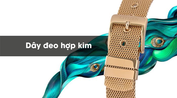 Đồng hồ nữ Citizen FE6089-84A có dây đeo chắc chắn, chống gỉ sét tốt