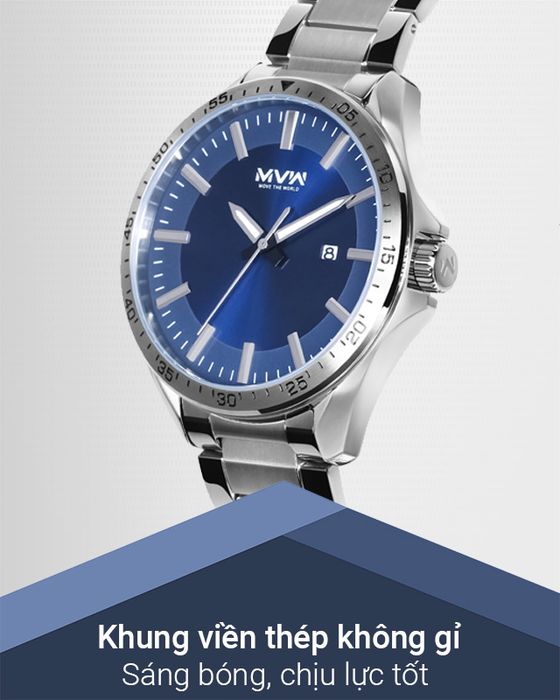 Đồng hồ Nam MWW MS057-01 có khung viền thép không gỉ