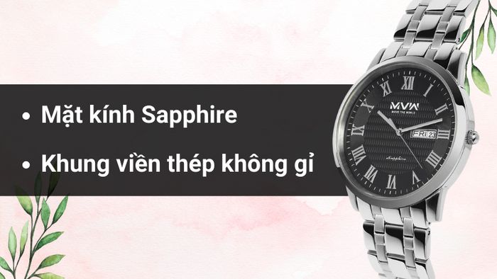 Chất liệu mặt kính và khung viền của mẫu đồng hồ