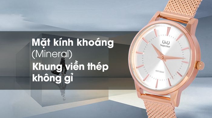 Đồng hồ nữ Q&Q S399J031Y có lớp vỏ ngoài chịu lực tốt