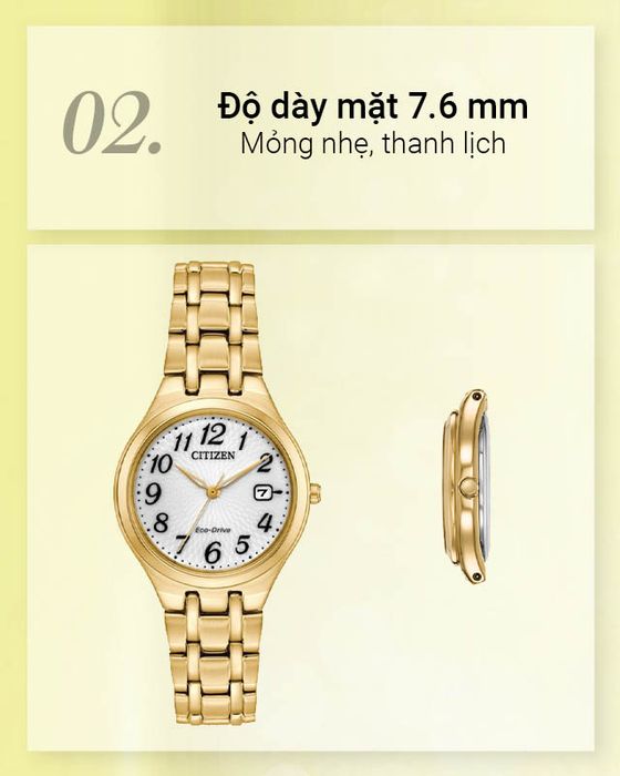 Đồng hồ Nữ Citizen EW2482-53A - Eco-Drive mỏng nhẹ, thanh lịch