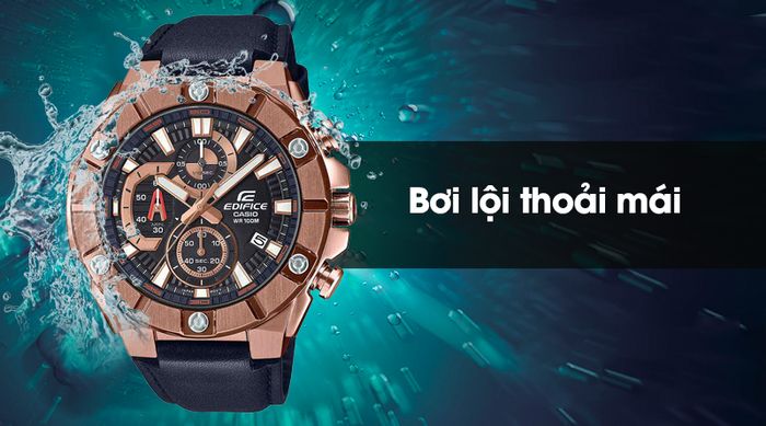 Đồng hồ nam Edifice Casio EFR-569BL-1AVUDF có hệ số chống nước 10 ATM