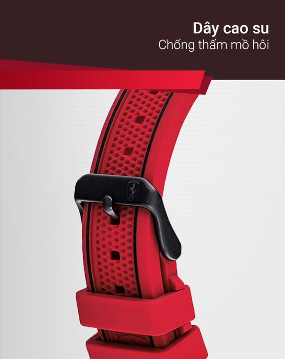 Đồng hồ Nam Ferrari 0830639 có dây đeo cao su chống thấm mồ hôi
