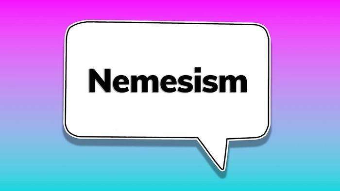 A speech bubble featuring the word ‘nemesism’