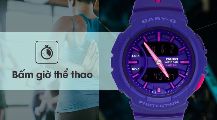 Đồng hồ Nữ Baby-G BGA-240L-2A1DR có chức năng bấm giờ