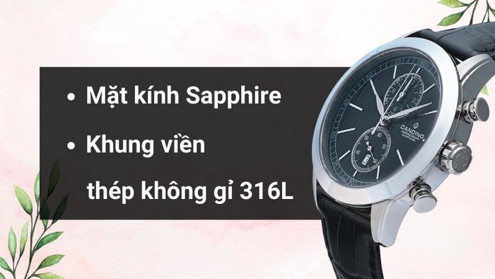 Chất liệu mặt kính và khung viền của mẫu đồng hồ
