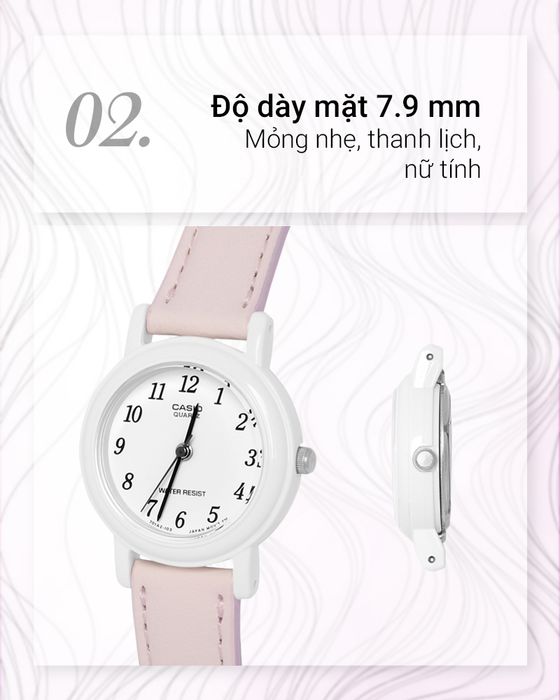 Đồng hồ Nữ Casio LQ-139L-4B2DF có thiết kế mỏng nhẹ