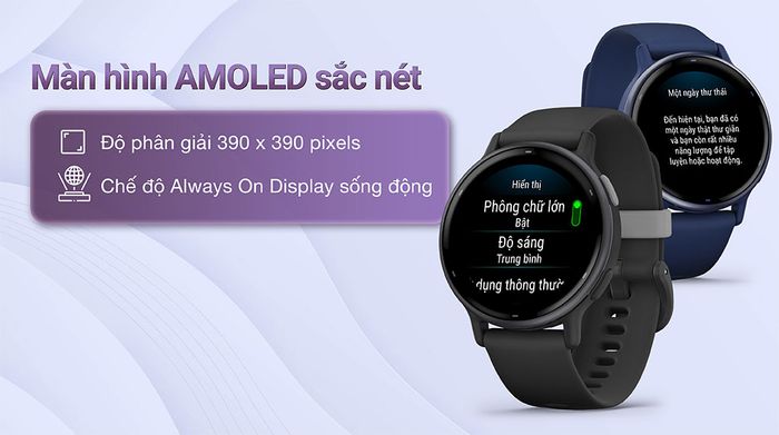 Garmin Vivoactive 5 42.2mm dây silicone - Màn hình