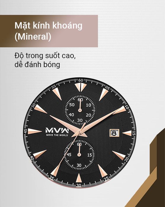 Đồng hồ nam MVW ML041-01 có mặt kính khoáng trong suốt