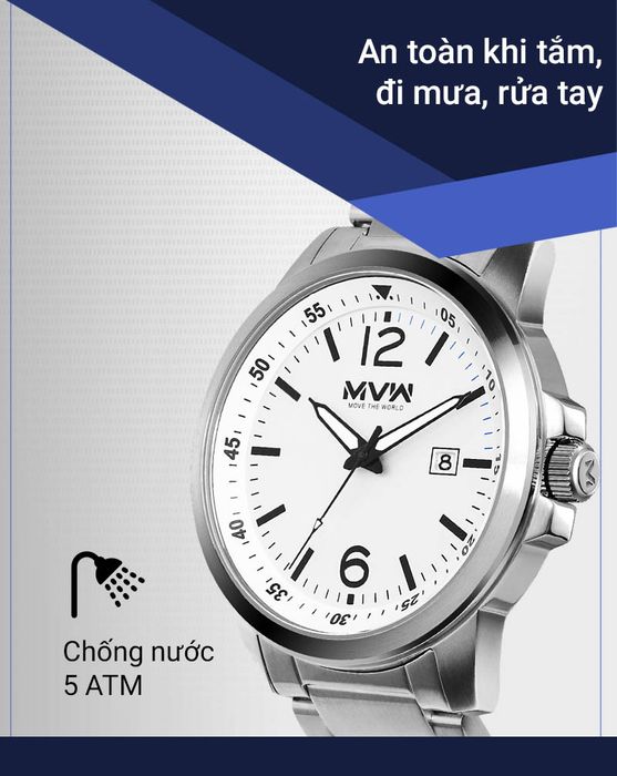 Đồng hồ nam MWW MS059-01 có hệ số chống nước 50m