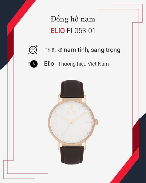 Đồng hồ nam Elio EL053-01 có thiết kế trẻ trung