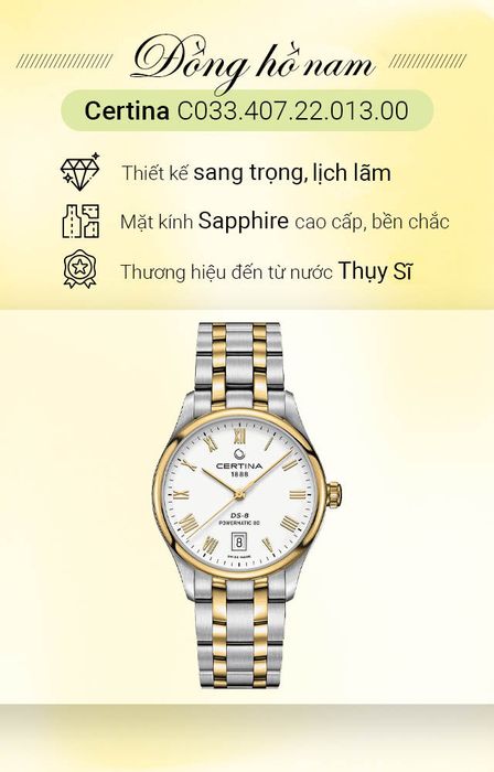 Tổng quan về đồng hồ Nam Certina C033.407.22.013.00