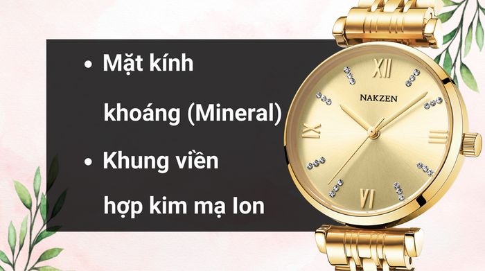Chất liệu mặt kính và khung viền của mẫu đồng hồ