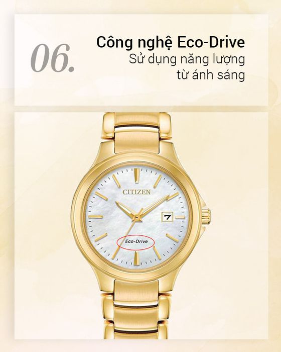 Đồng hồ nữ Citizen EW2522-51D có công nghệ Eco-Drive độc quyền của Citizen