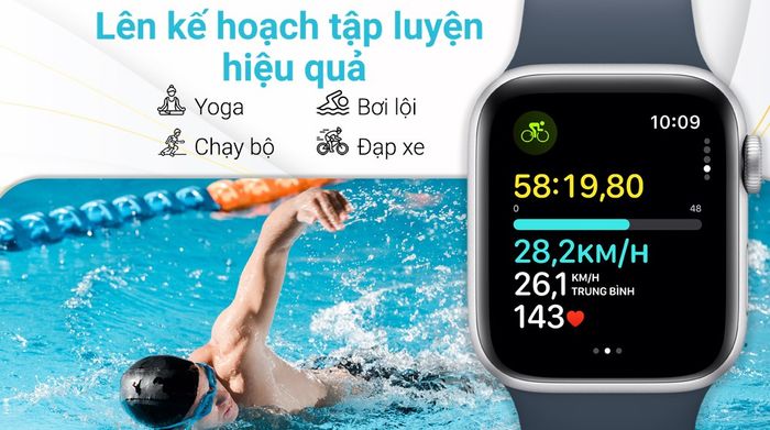 Apple Watch SE 2023 LTE 40mm viền nhôm dây silicone - Luyện tập