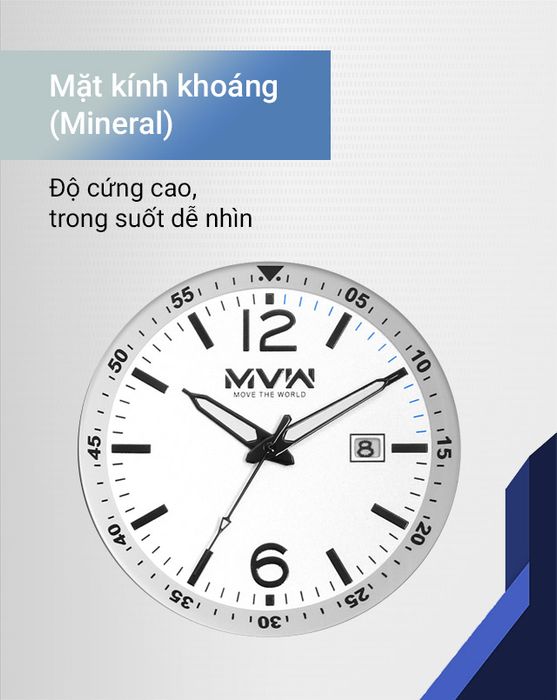 Đồng hồ nam MWW MS059-01 có mặt kính khoáng trong suốt