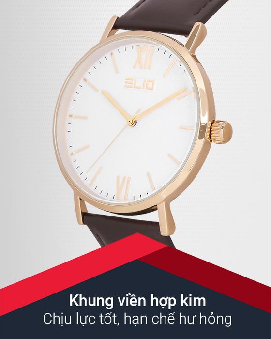 Đồng hồ nam Elio EL053-01 có khung viền hợp kim cứng cáp