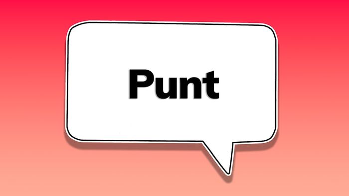 A speech bubble featuring the word ‘punt’