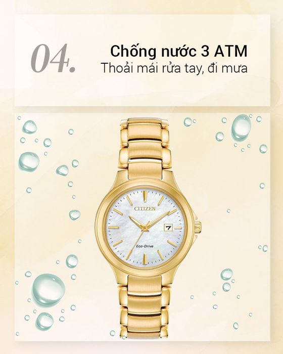 Đồng hồ nữ Citizen EW2522-51D có hệ số chống nước 3 ATM