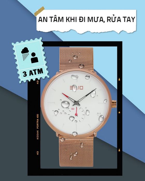 Đồng hồ nam Elio ES060-01 có hệ số chống nước 3 ATM