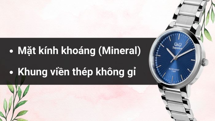 Chất liệu mặt kính và khung viền của mẫu đồng hồ