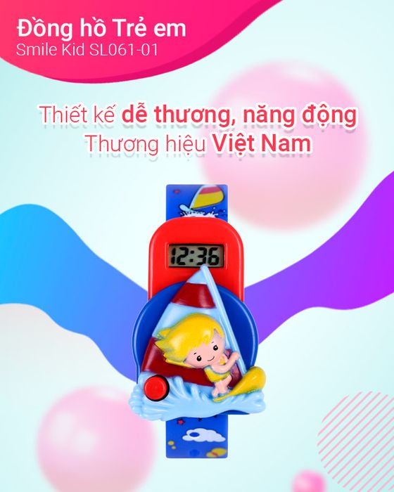 Tổng quan về đồng hồ trẻ em Smile Kid SL061-01