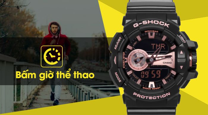 Đồng hồ Nam G-shock GA-400GB-1A4DR có tính năng bấm giờ