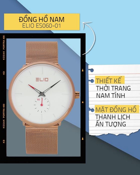 Đồng hồ nam Elio ES060-01 có thiết kế trẻ trung