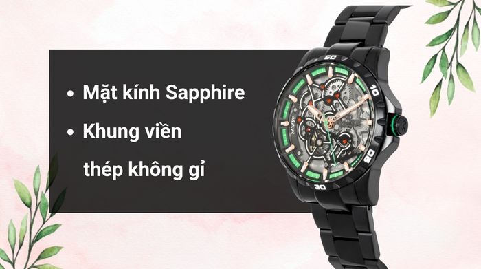 Chất liệu mặt kính và khung viền của mẫu đồng hồ