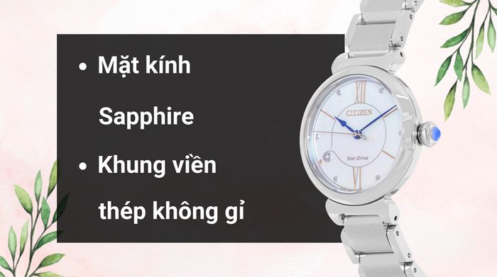 Chất liệu mặt kính và khung viền của mẫu đồng hồ